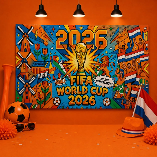 Oranje FIFA World Cup 2026 Spandoek – 105 x 150 cm