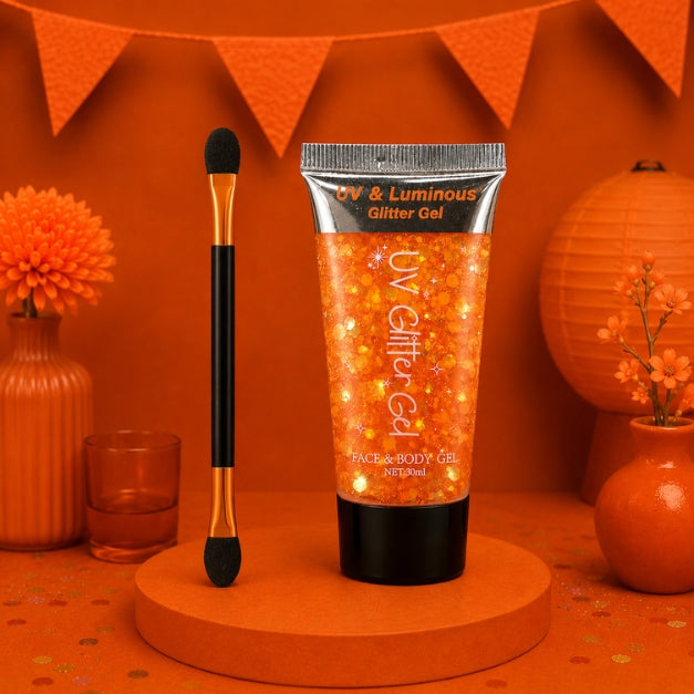Oranje Glitter Gel Schmink